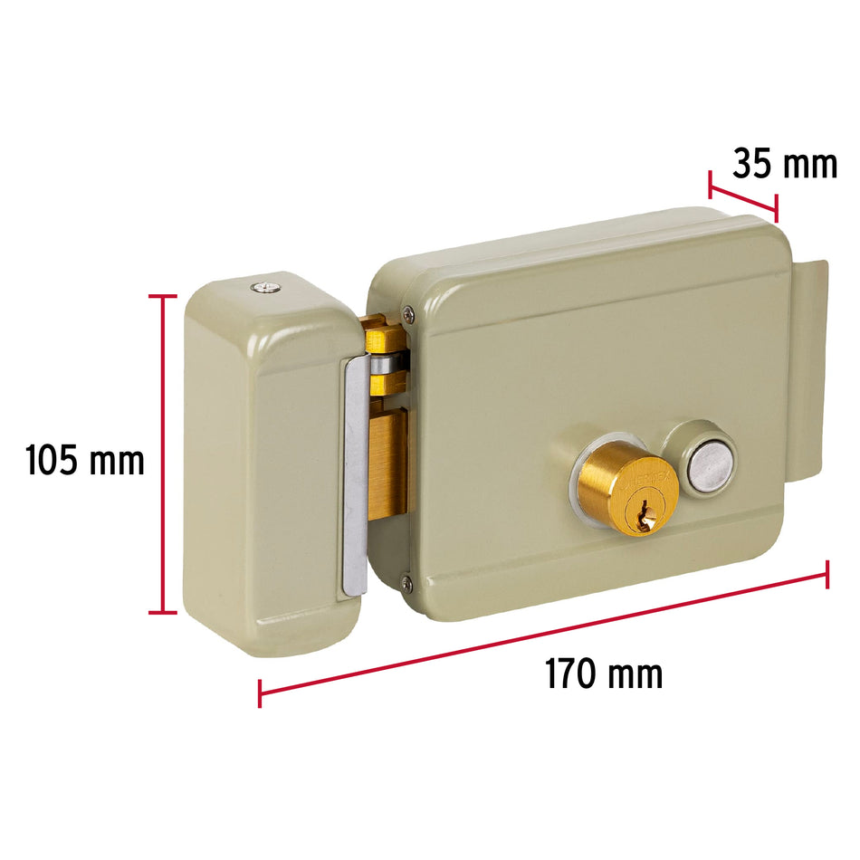 Cerradura electromecánica con botón, izquierda, Hermex, 47977