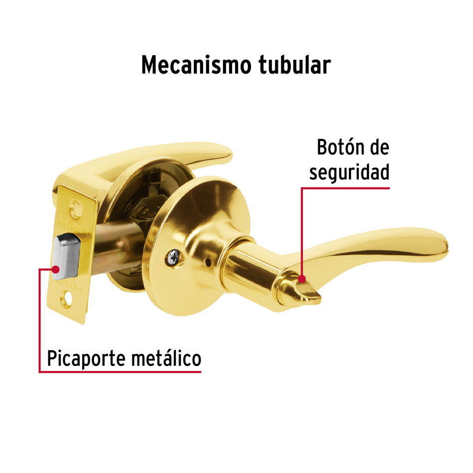 Cerradura manija 'Milán' baño latón brillante, cil metal Caja con 3, 20033