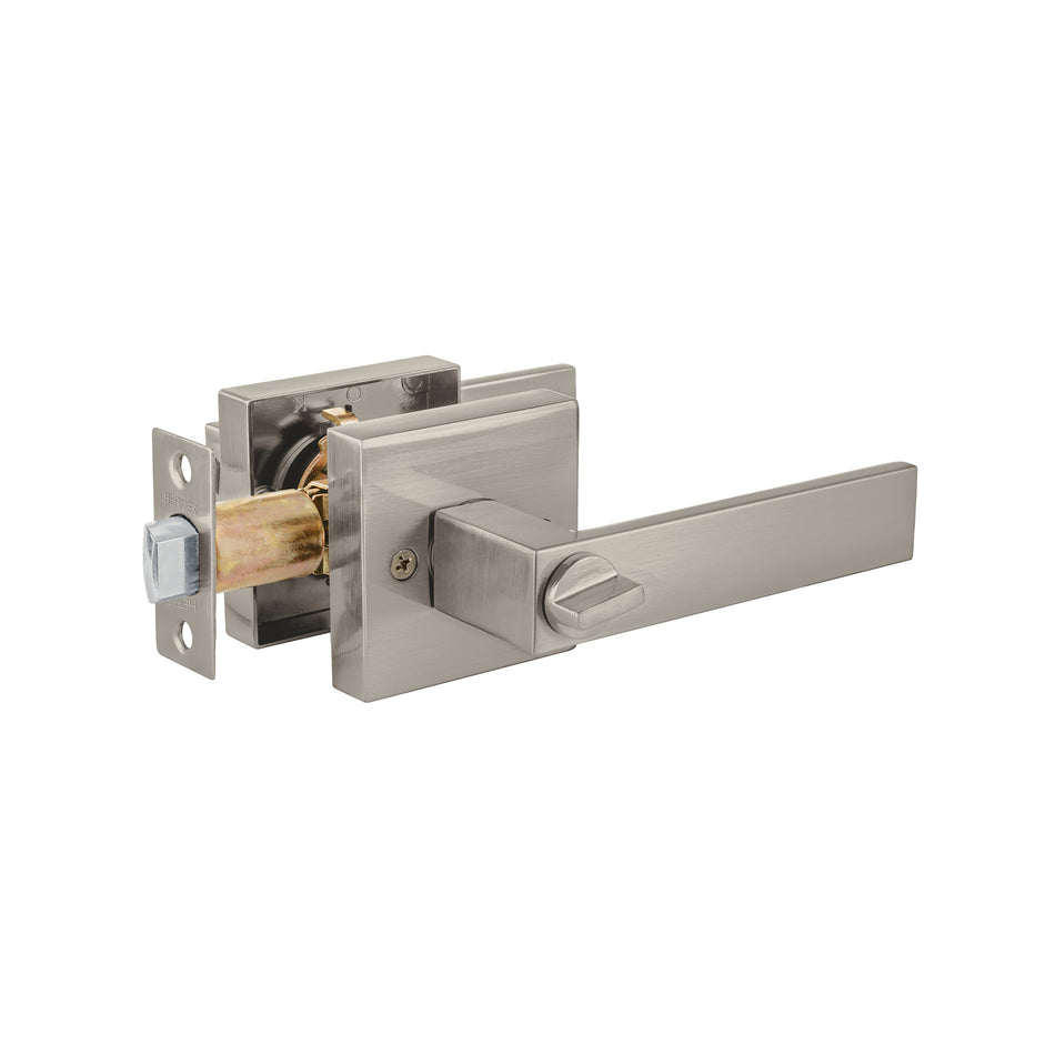 Cerradura manija Módena p/baño, níquel satin, HERMEX, 43996