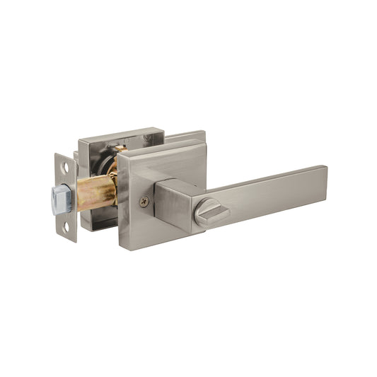 Cerradura manija Módena p/baño, níquel satin, HERMEX, 43996