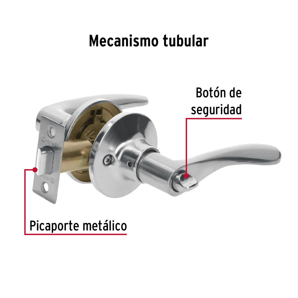 Cerradura manija 'Milán' baño cromo mate, cilindro metal Caja con 3, 20037