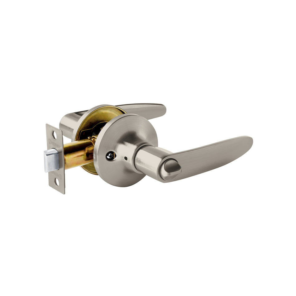 Cerradura manija Turín, p/baño níquel satin, HERMEX Caja con 3, 44034