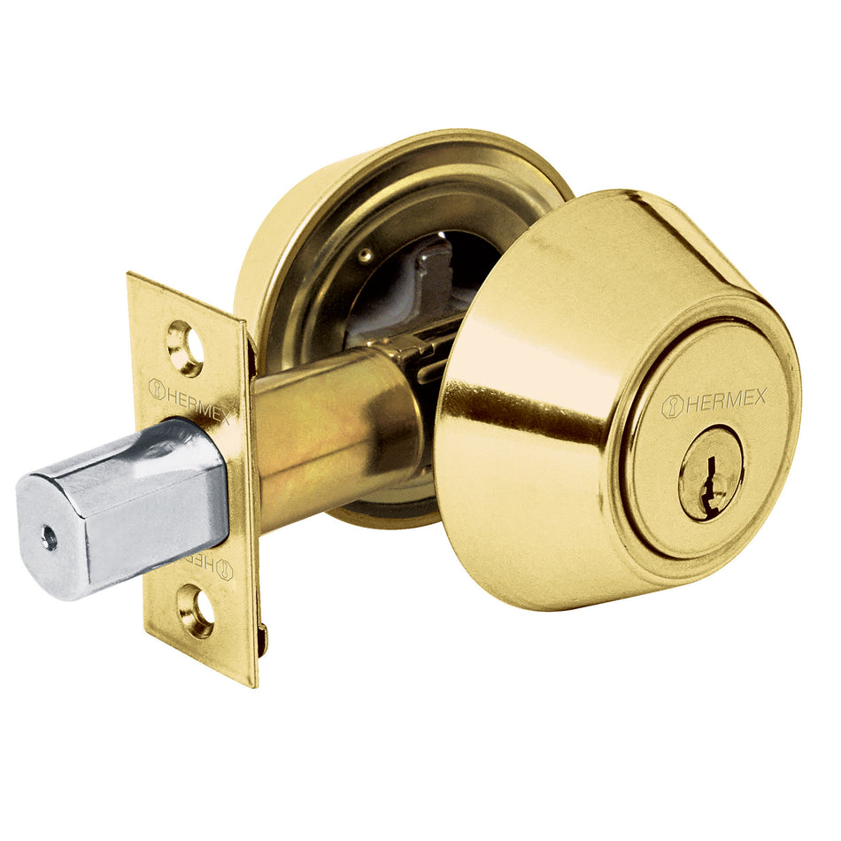 Cerrojo llave-llave latón brillante,llave tradicional,Hermex Caja con 4, 23610
