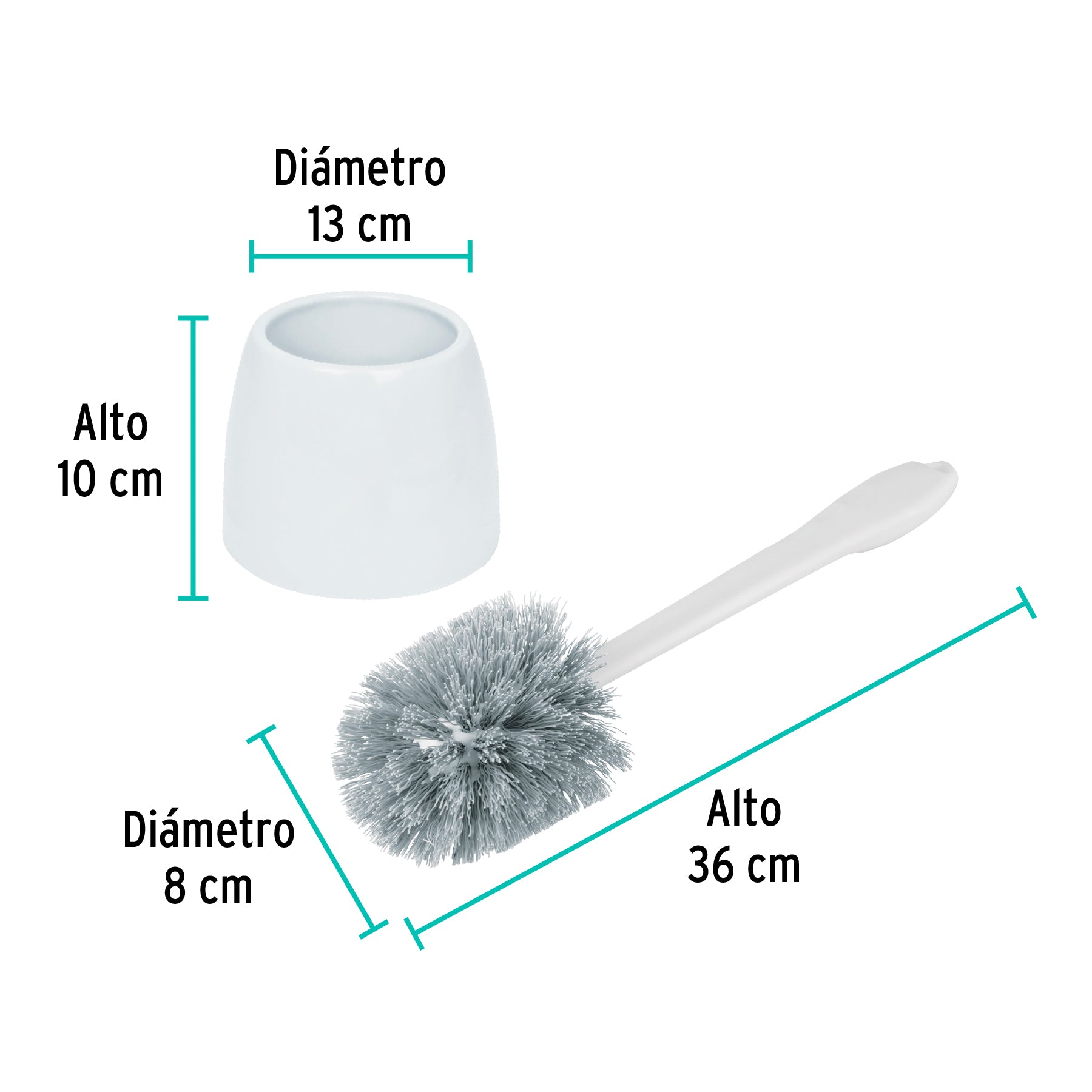 Cepillo sanitario de plástico con base, Klintek, 57029