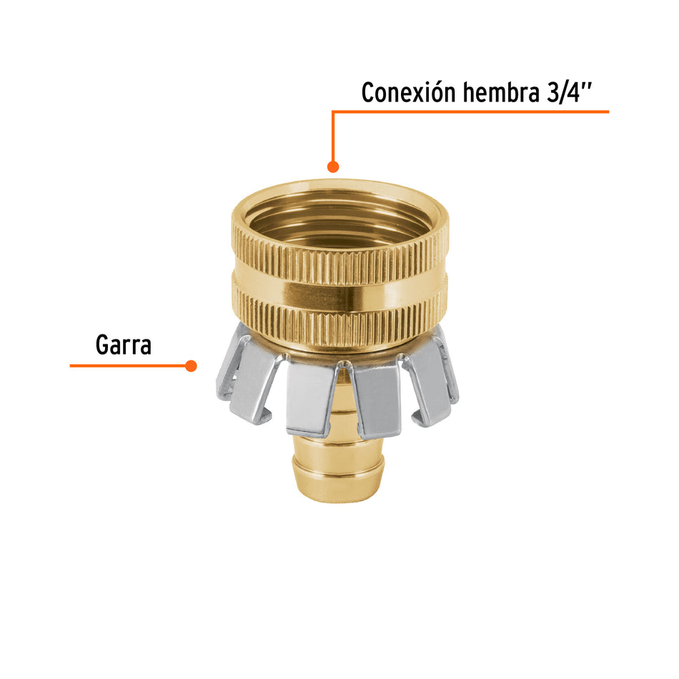 Conector 1/2' hembra tipo garra de aluminio, Truper Caja con 12, 101732