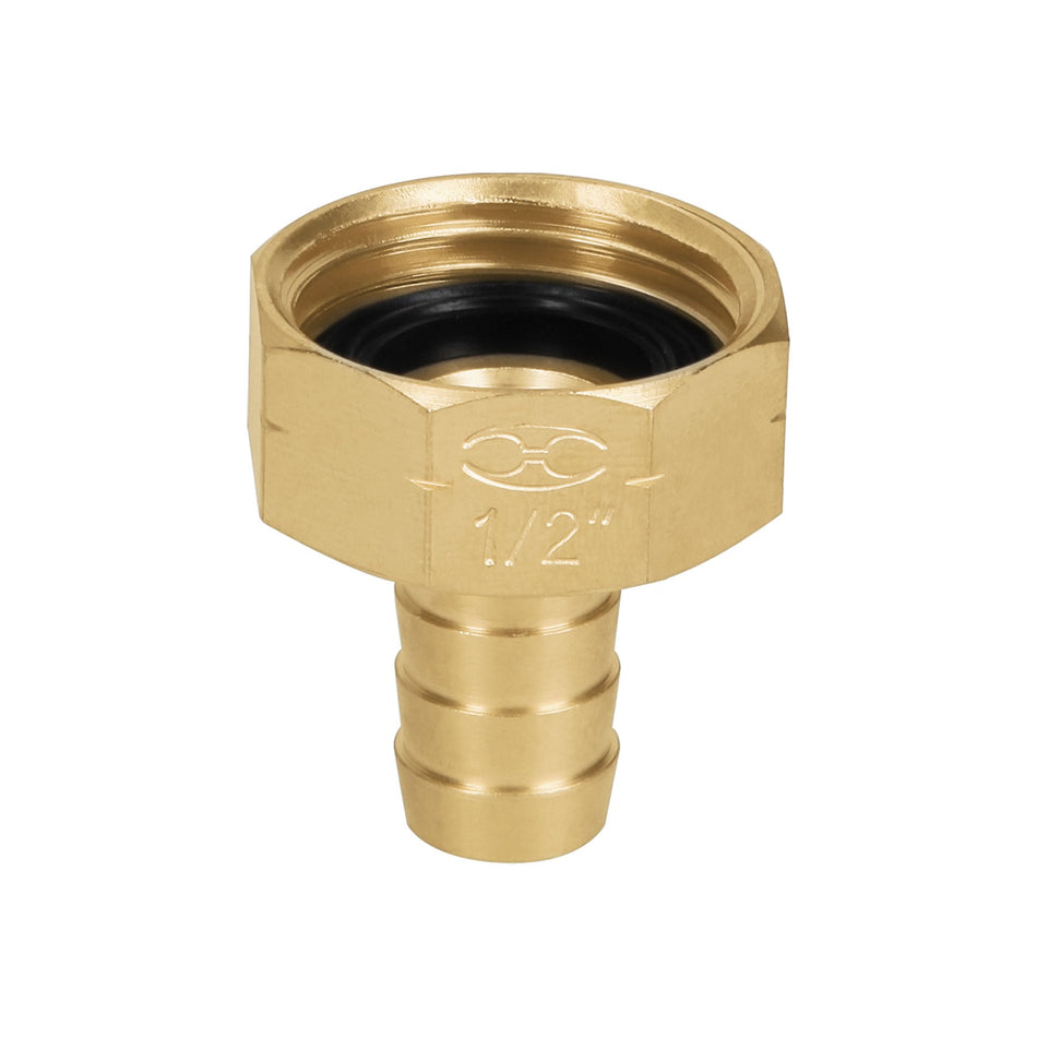 Conector 1/2' hembra de latón sólido para manguera, Truper Caja con 6, 12700