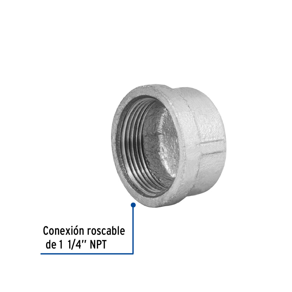 Tapón hembra 1-1/4' de acero galvanizado, Foset Caja con 4, 48786