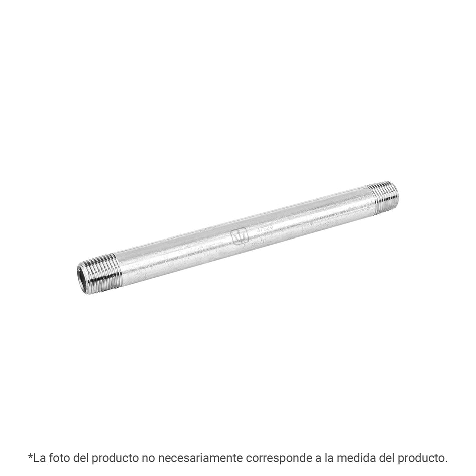 Niple de acero galvanizado 1/4' x 2', Foset Caja con 10, 43981