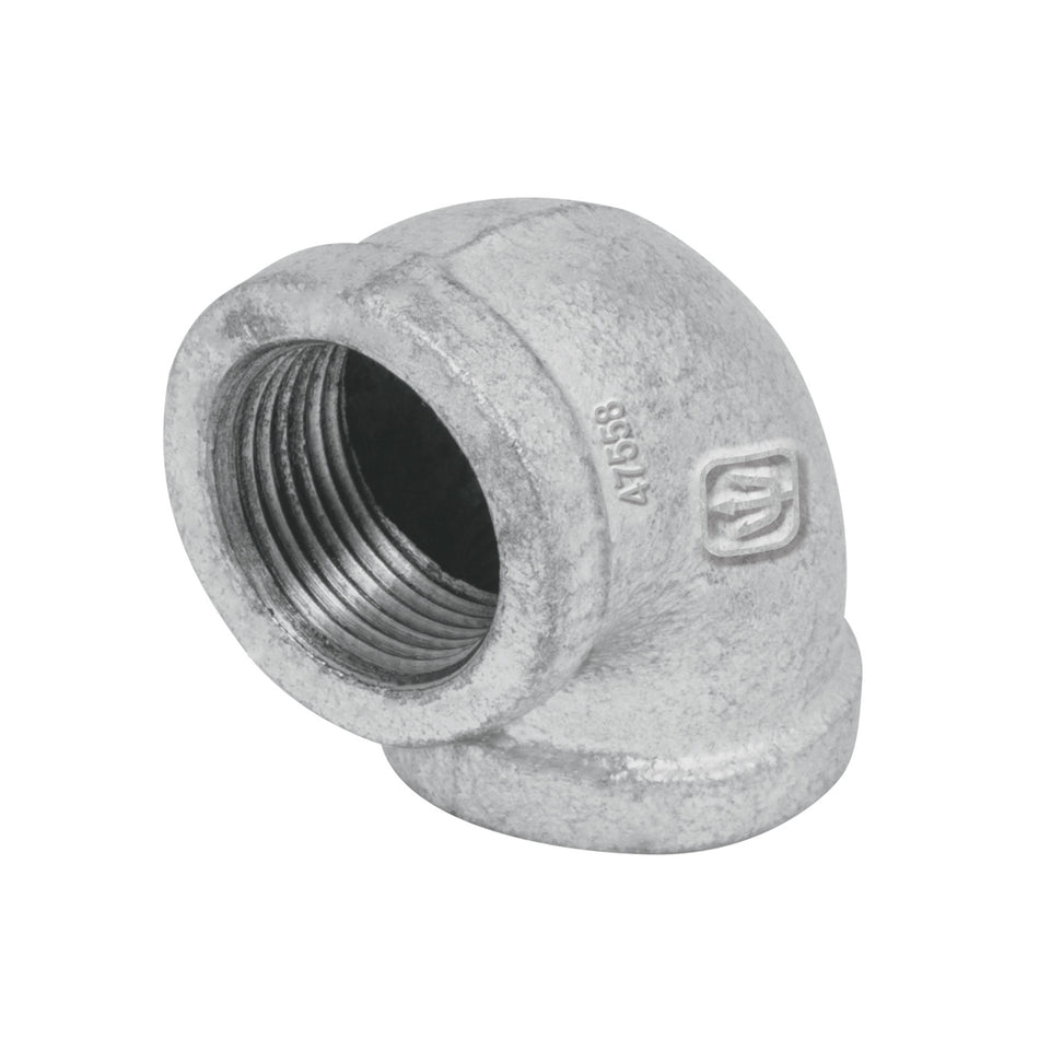 Codo 90° acero galvanizado de 3/4', Foset Caja con 10, 47558