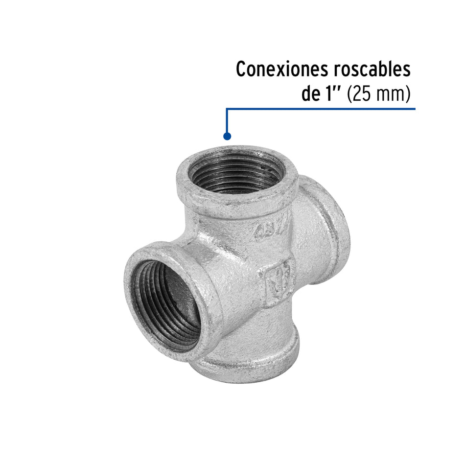 Cruz de acero galvanizado 1', Foset Caja con 5, 48745