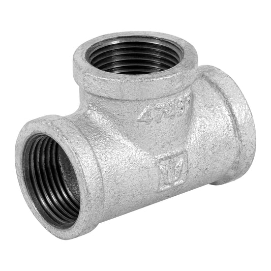 Tee sencilla 1' acero galvanizado, Foset Caja con 5, 47487