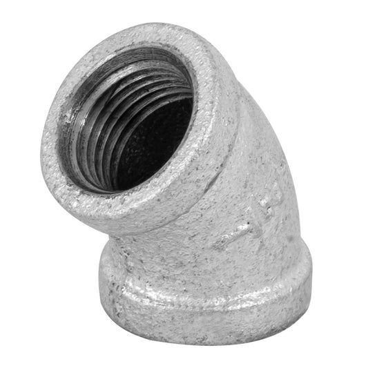 Codo 45° acero galvanizado de 1/2', Foset Caja con 5, 47539