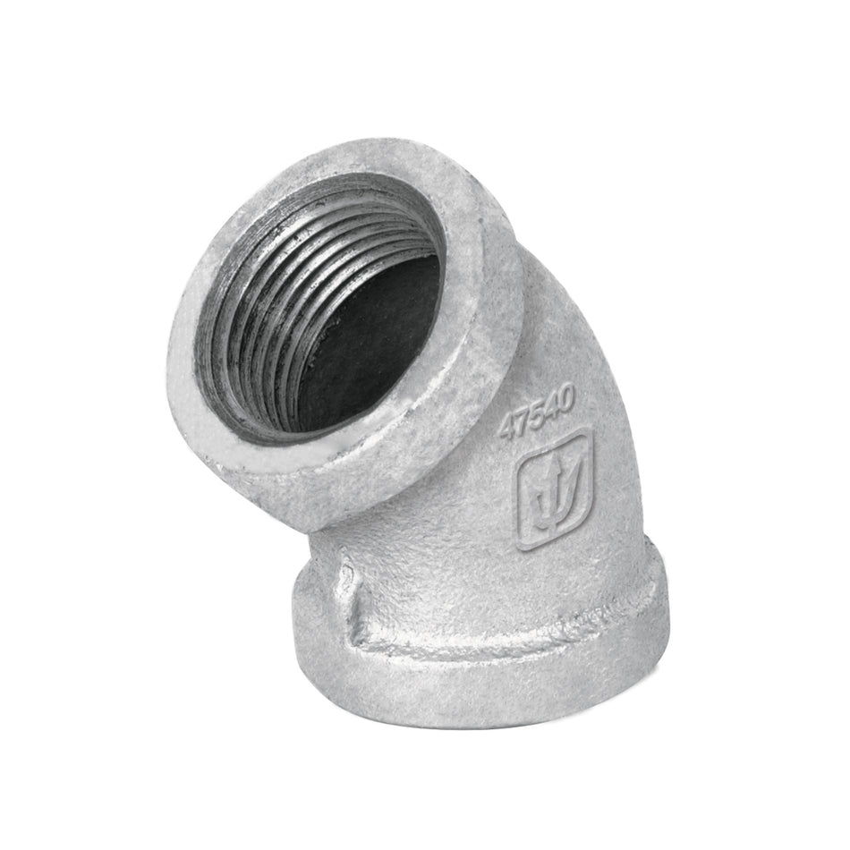 Codo 45° acero galvanizado de 3/4', Foset Caja con 5, 47540