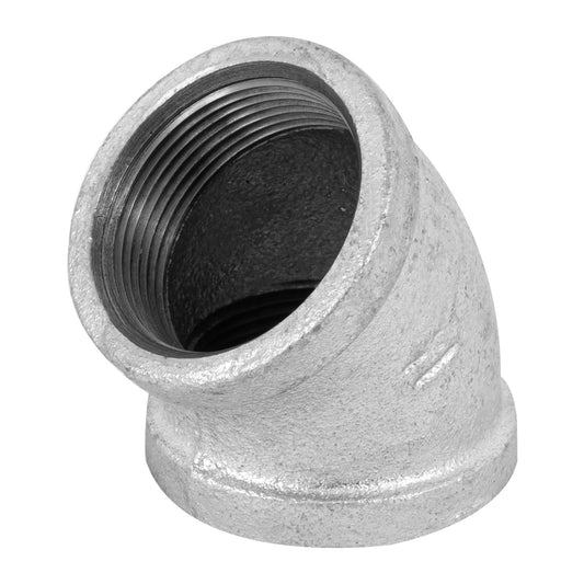 Codo 45° acero galvanizado de 1-1/2', Foset Caja con 4, 48753