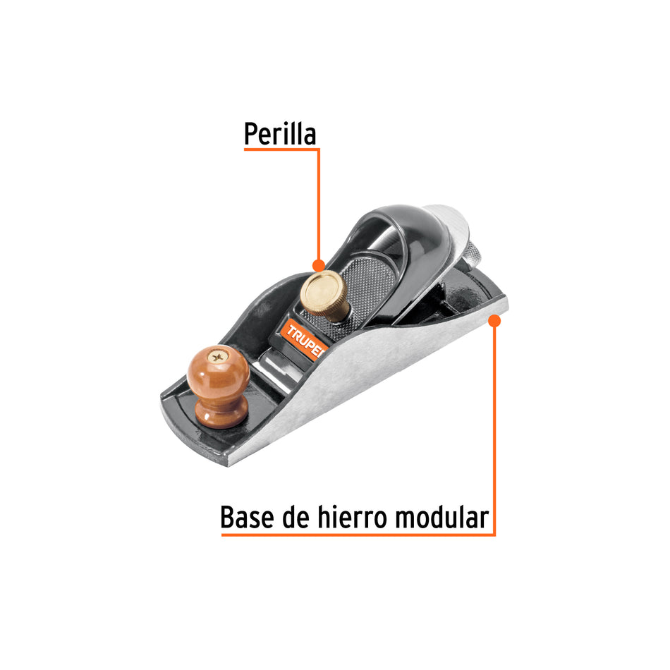 Cepillo tipo chancla para carpintero, Truper, 12024