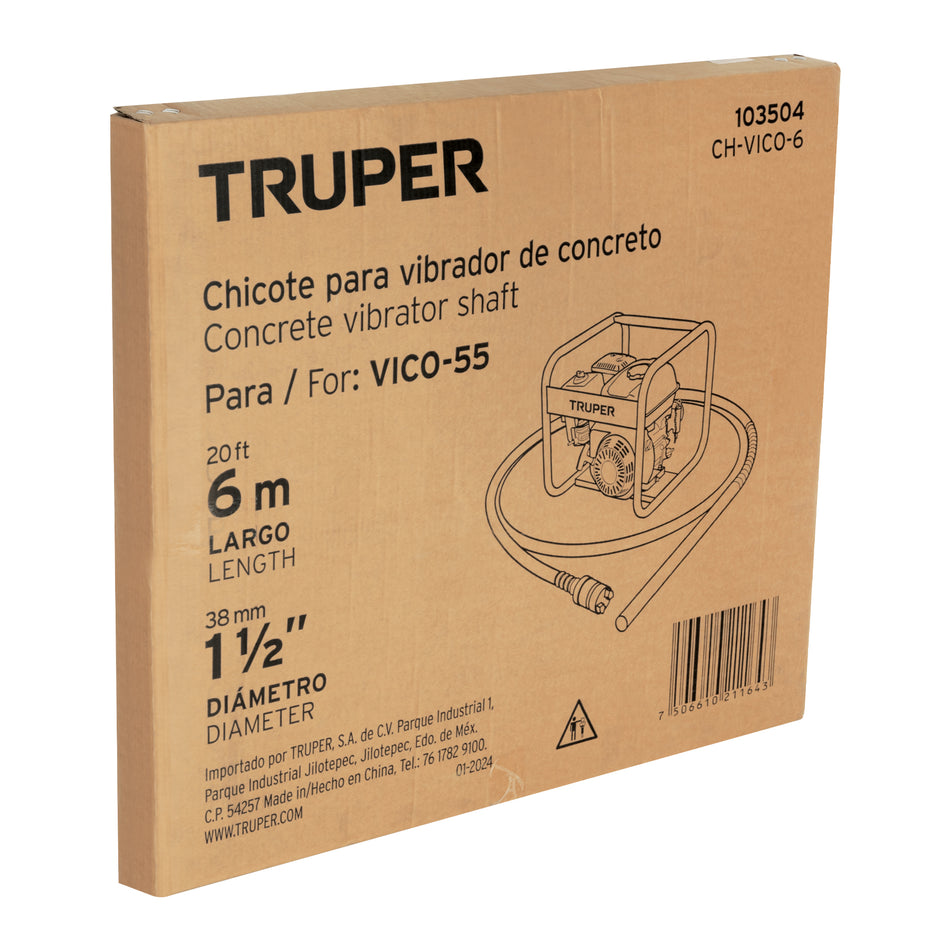 Chicote 6 m para Vibrador de concreto, Truper, 103504