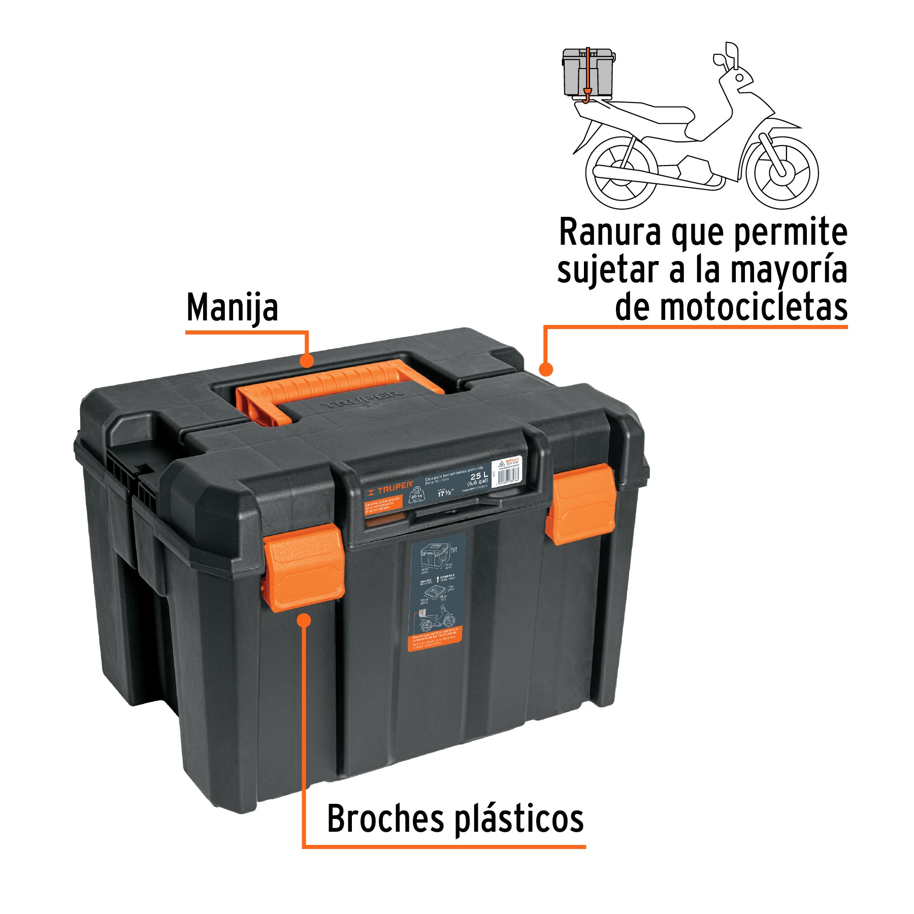 Caja para herramienta, profunda de 17'x12', TRUPER, 102643