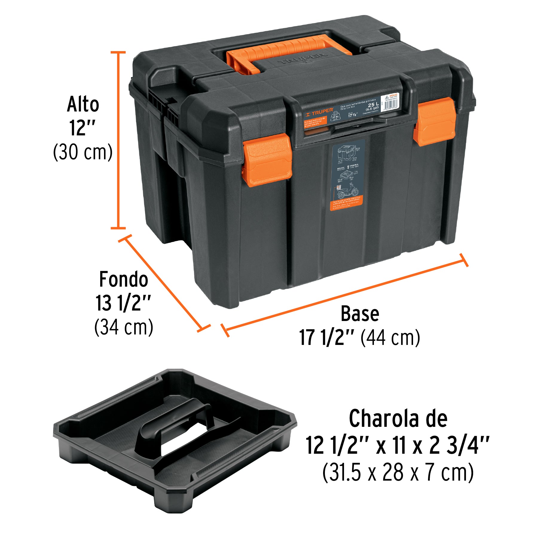 Caja para herramienta, profunda de 17'x12', TRUPER, 102643