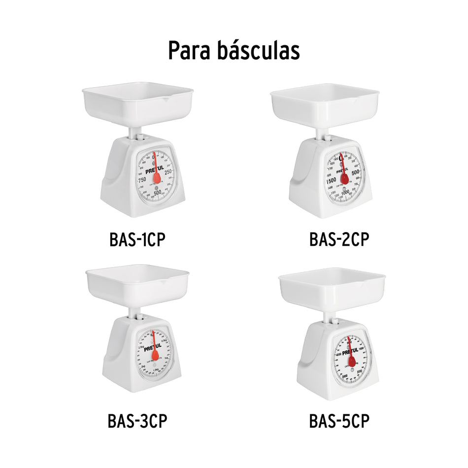 Charola plástica para báscula mecánica, Pretul, 27100