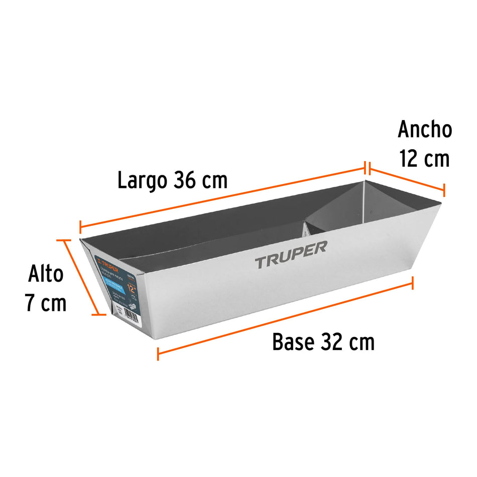 Charola de 12' de acero inoxidable para mezcla, Truper Caja con 3, 100798