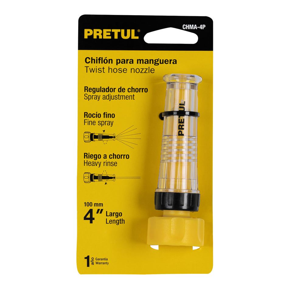 Chiflón 4' de plástico para manguera, Pretul Caja con 6, 21140