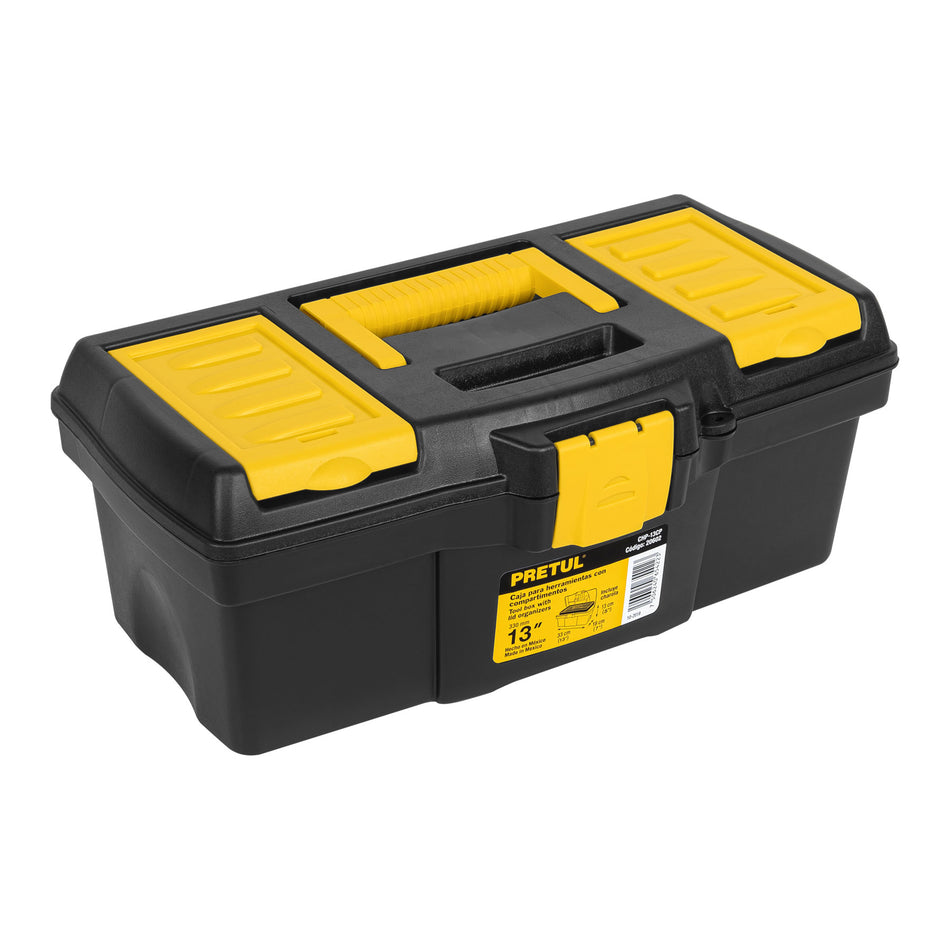 Caja para herramienta de 13' con compartimentos, Pretul Caja con 3, 20602