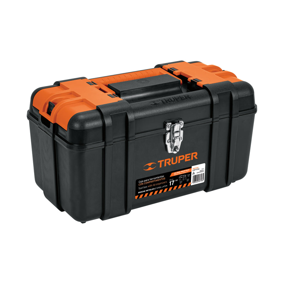 Caja para herramienta 17' c/compartimentos,broches metálicos Caja con 2, 102434
