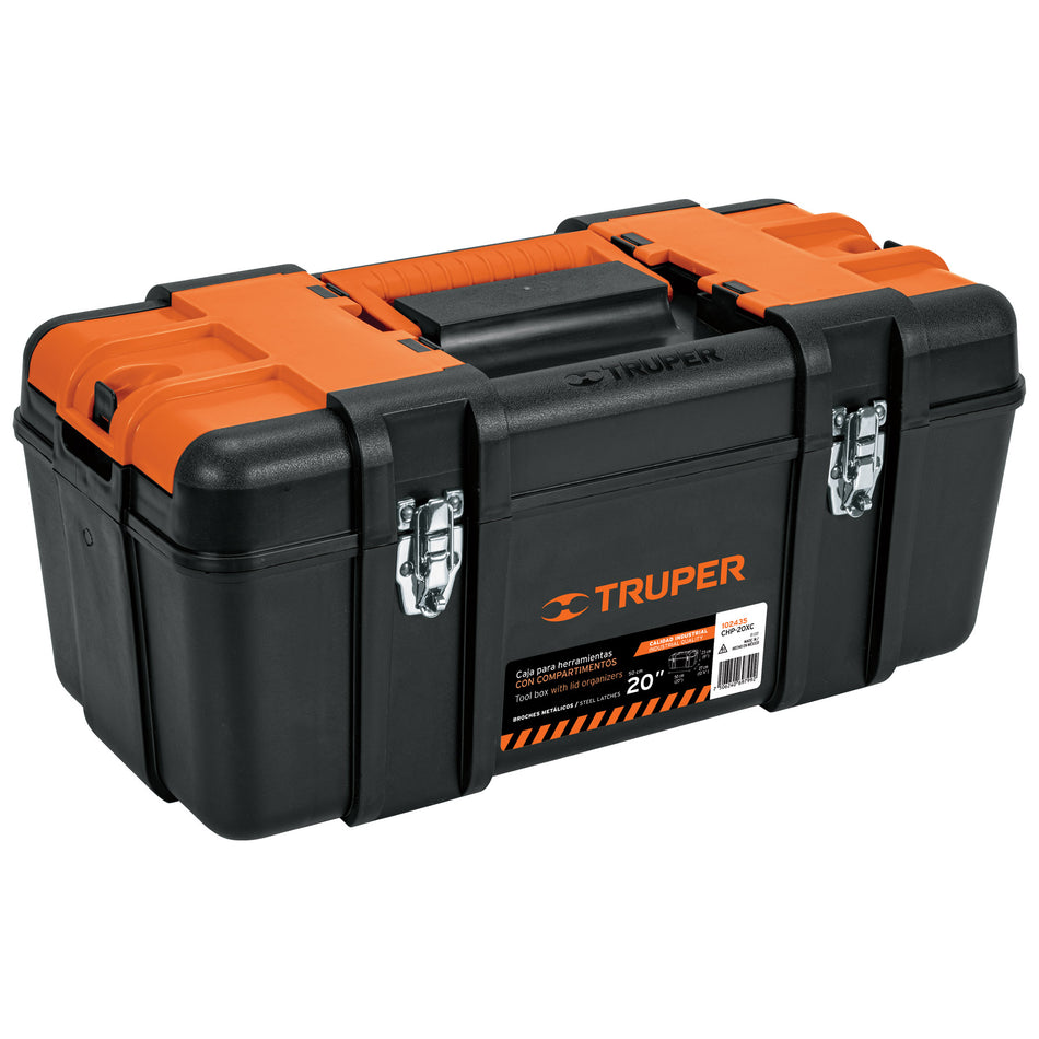Caja para herramienta 20' c/compartimentos,broches metálicos Caja con 2, 102435