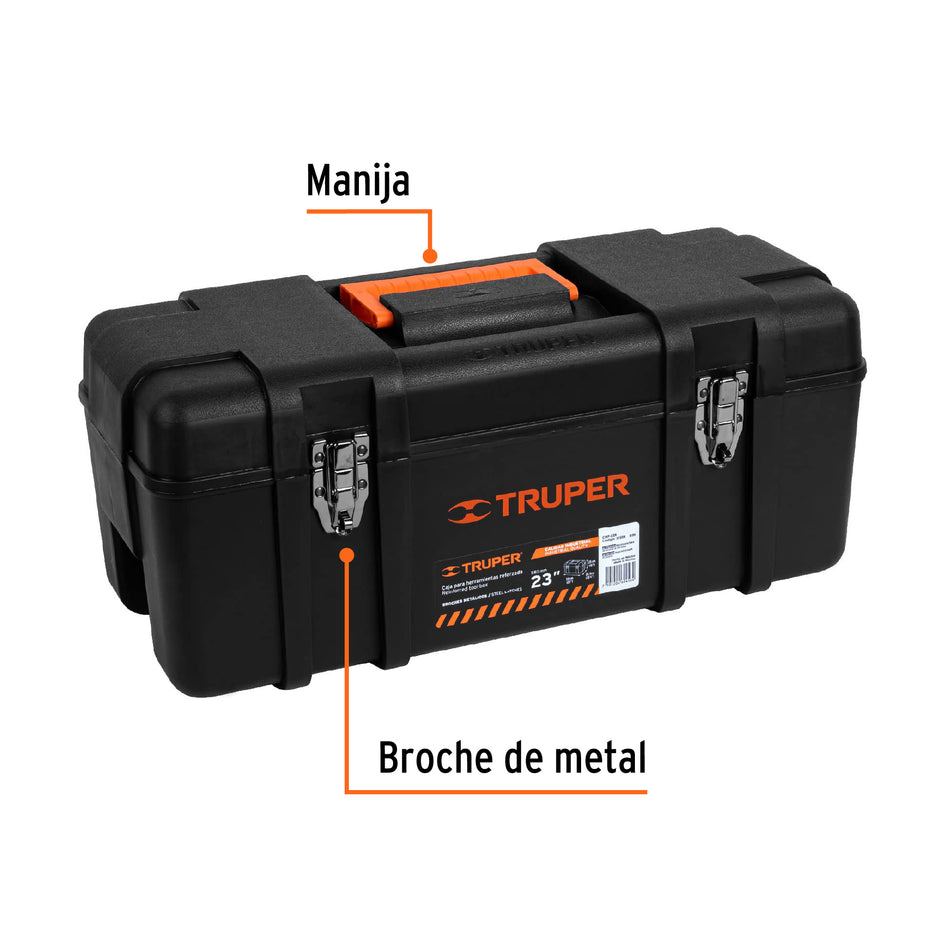 Caja para herramienta 23' industrial, broches metálicos Caja con 2, 11506