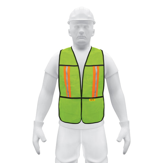Chaleco de seguridad con cintas reflejantes, verde, Pretul Caja con 5, 21026
