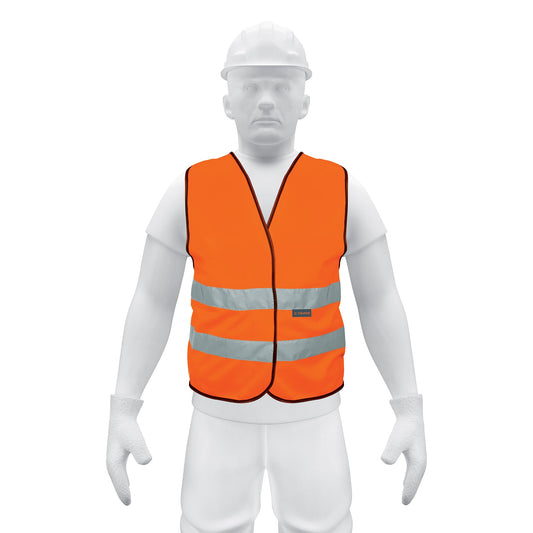 Chaleco de seguridad naranja con cintas de alta visibilidad Caja con 5, 14426