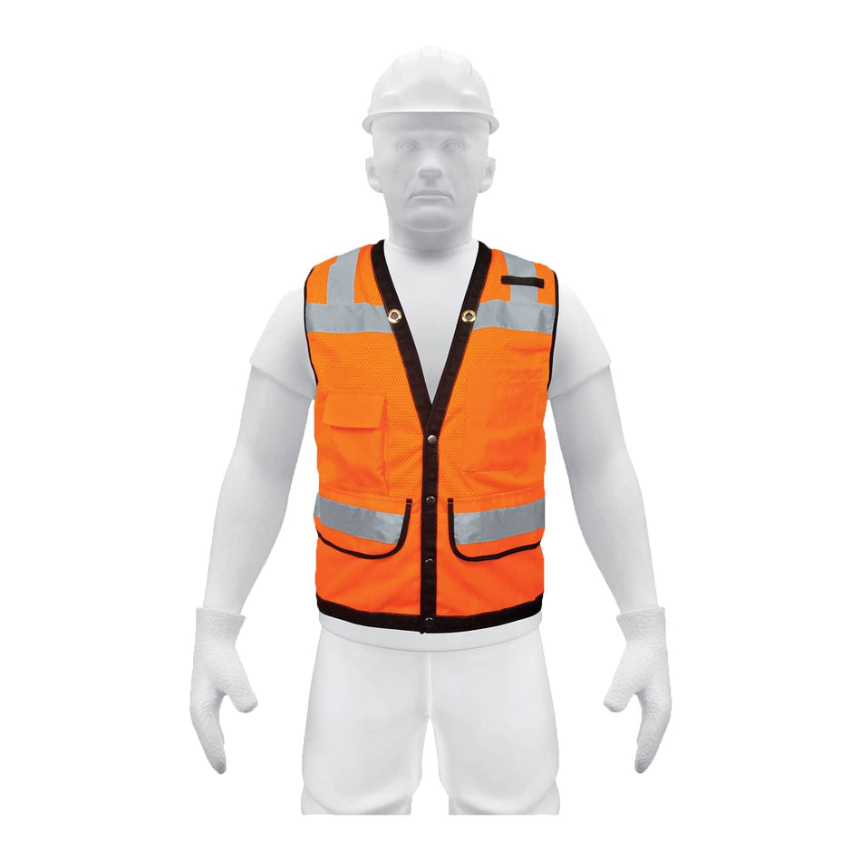 Chaleco seguridad reforzado naranja con bolsas, G, Expert Caja con 5, 13480