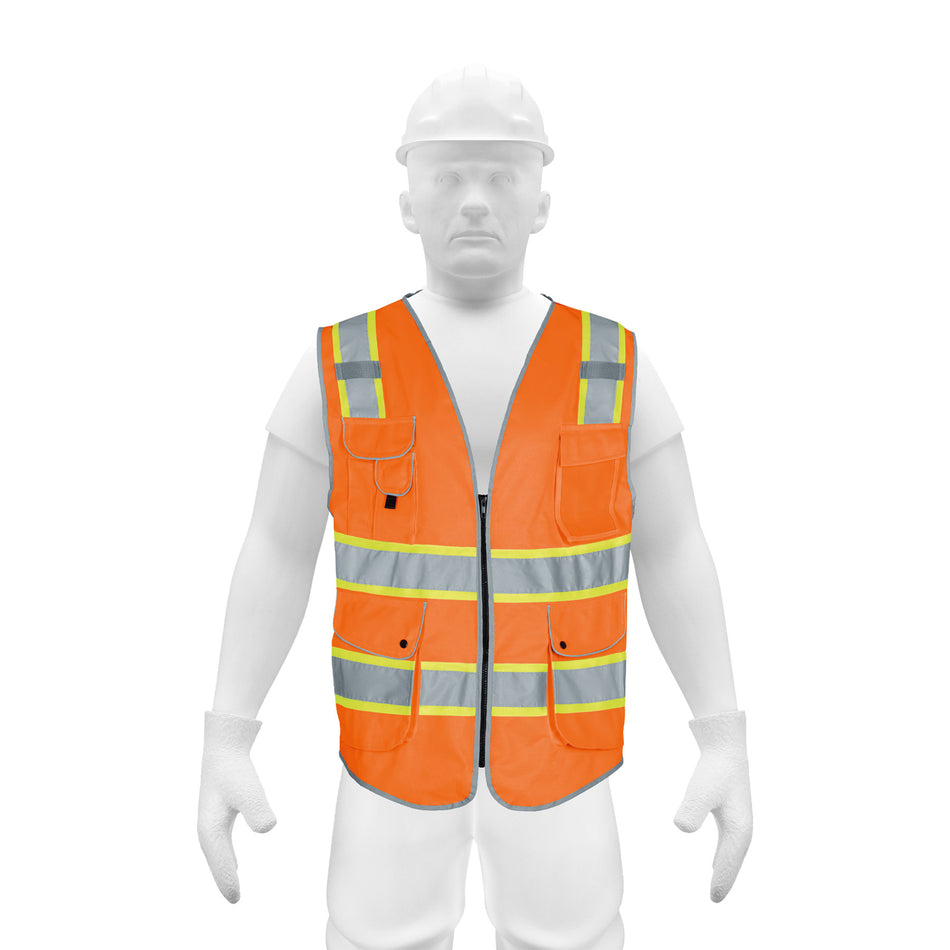 Chaleco de seguridad de alta visibilidad, naranja, M, EXPERT Caja con 3, 102440