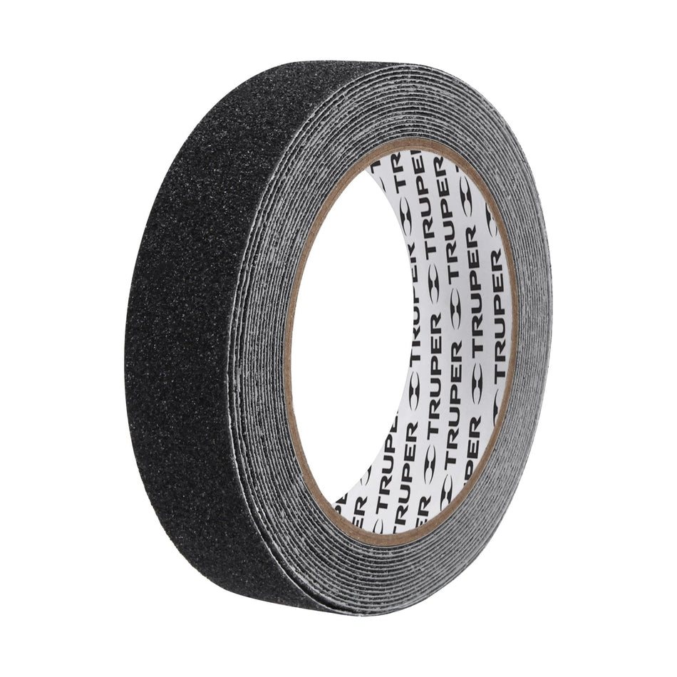 Rollo de 5 m de cinta antiderrapante negra 25mm con abrasivo Caja con 6, 12542