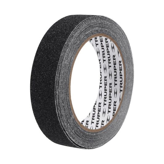 Rollo de 5 m de cinta antiderrapante negra 25mm con abrasivo Caja con 6, 12542