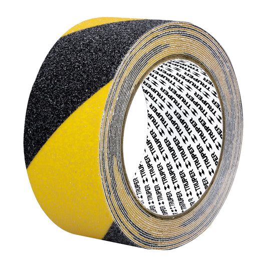 Rollo 5 m de cinta antiderrapante ama/negra 50mm c/abrasivo Caja con 3, 101448