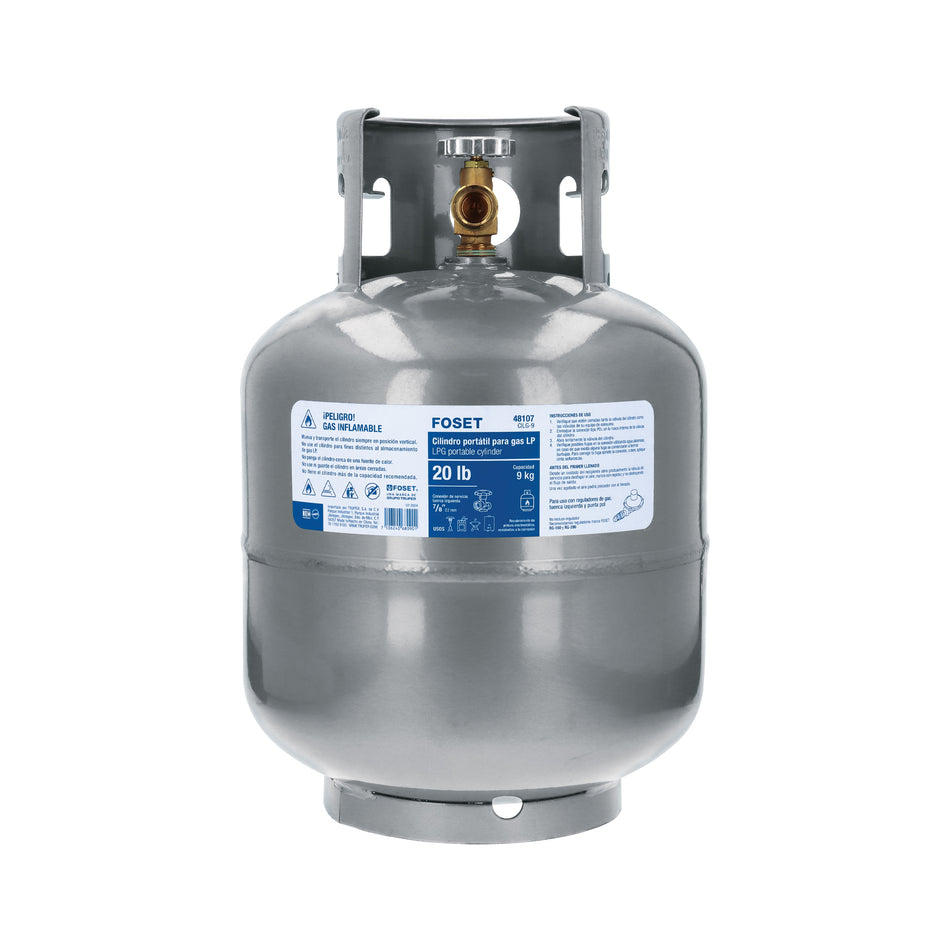 Cilindro portátil para gas LP, 20lb (9kg) Foset, 48107