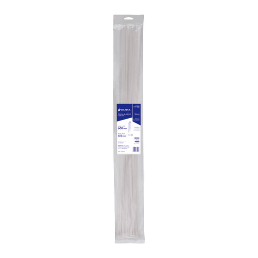 Bolsa con 25 cinchos plásticos 50 lb, 600x4.5 mm, naturales Caja con 10, 48980