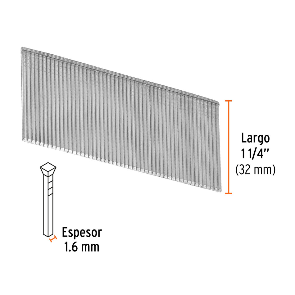 clavos calibre 16, 32 mm para CLNE-16, Truper Caja con 2500, 15012