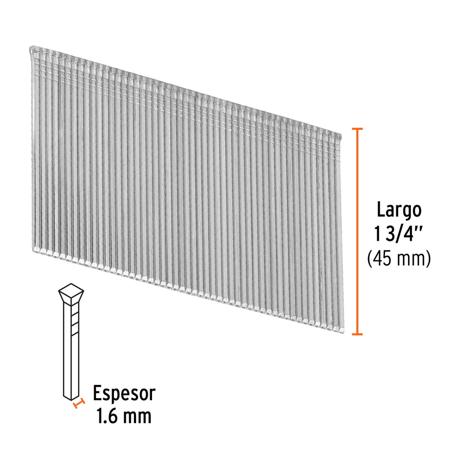 clavos calibre 16, 45 mm para CLNE-16, Truper Caja con 2500, 15015