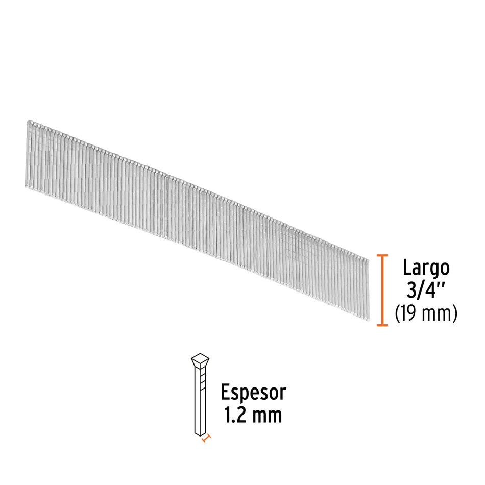 clavos calibre 18, 20 mm para CLNE-18, Truper Caja con 5000, 18262