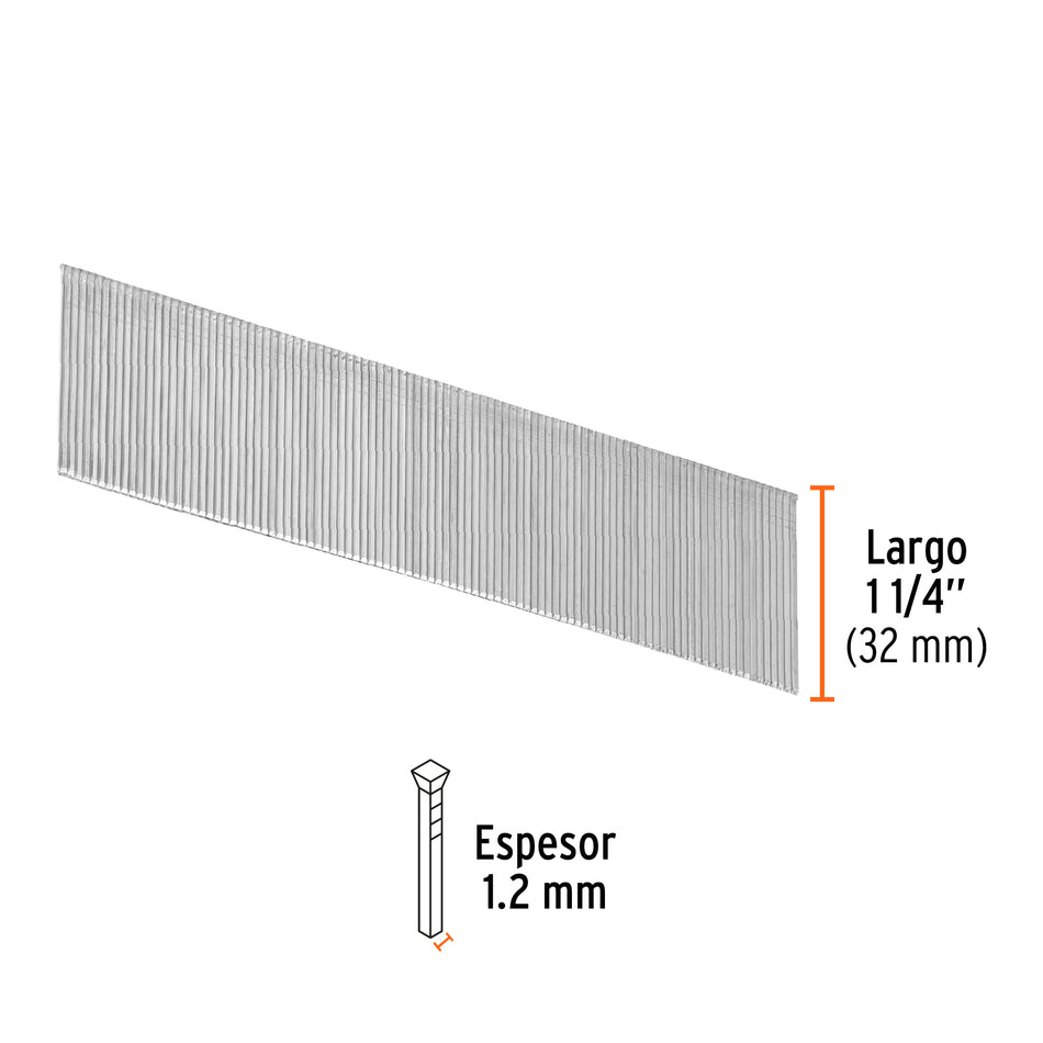 clavos calibre 18, 32 mm para CLNE-18, Truper Caja con 5000, 18265
