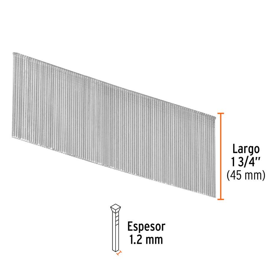 clavos calibre 18, 45 mm para CLNE-18, Truper Caja con 5000, 18268