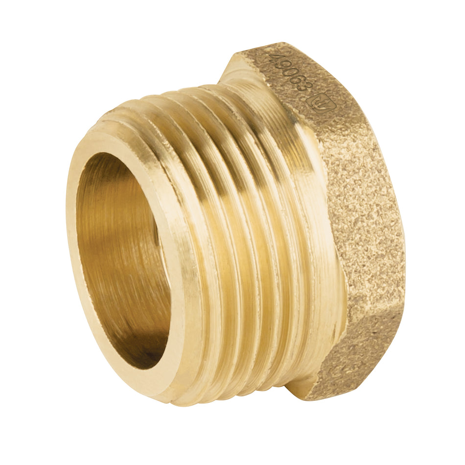 Reducción bushing de latón, 3/4' x 1/2', Foset Caja con 5, 49062