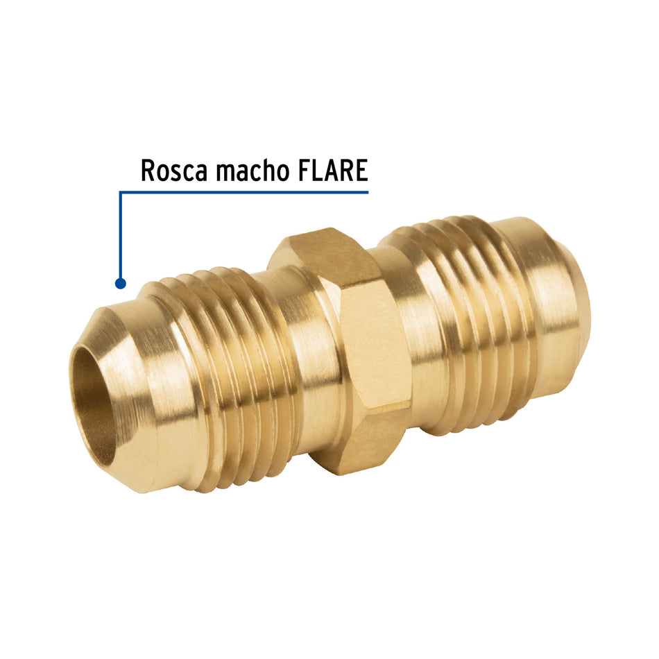 Niple unión de latón de 1/2' X 1/2', Foset Caja con 10, 47440