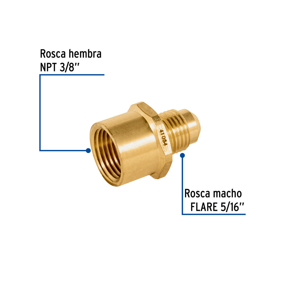 Niple campana de latón de 5/16' X 3/8', Foset Caja con 10, 41054