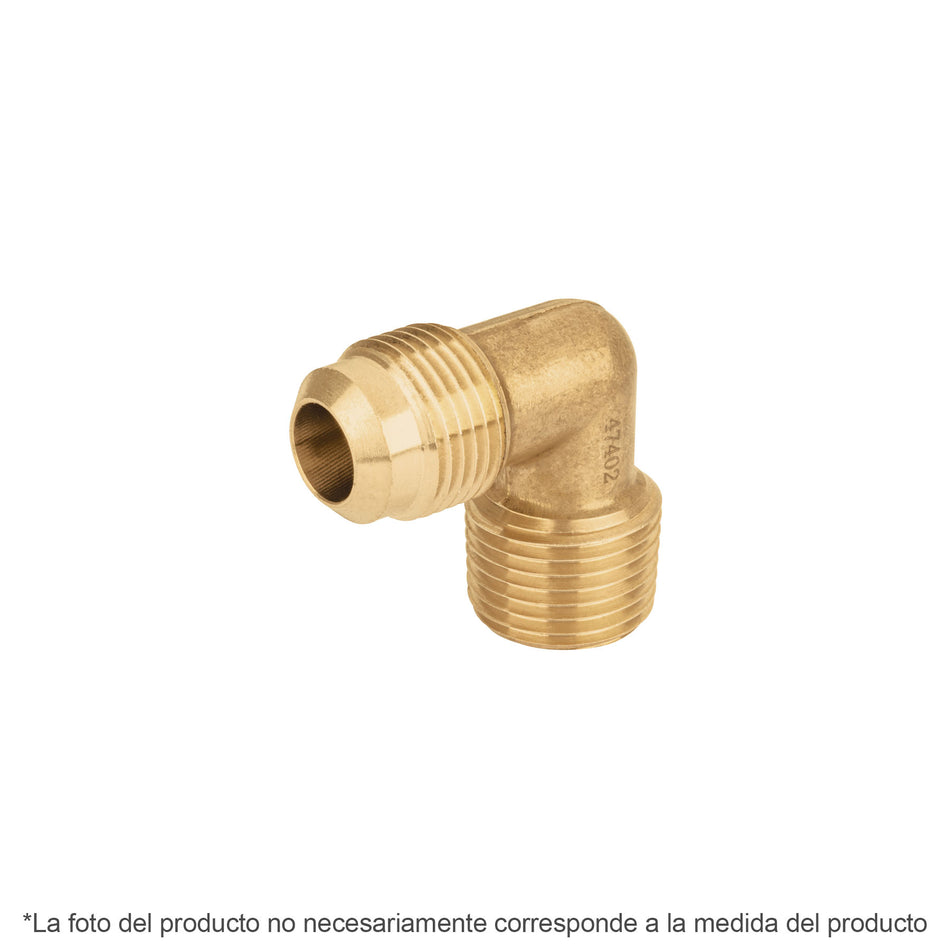 Codo terminal a 90° de latón 3/8 x 3/8', Foset Caja con 10, 47401