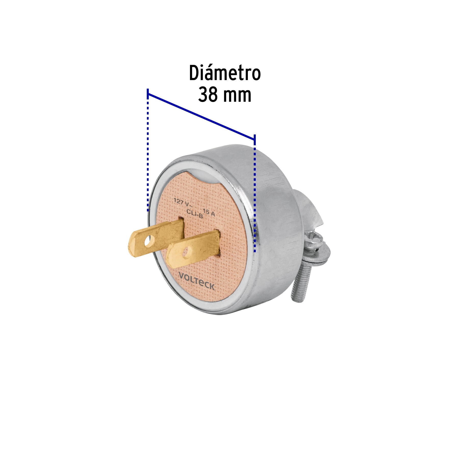 Clavija industrial blindada no polarizada, Volteck, 46199