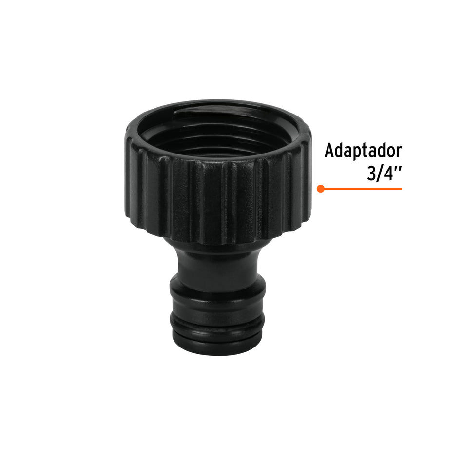 Conector 3/4' rápido hembra de ABS, sistema click, Truper Caja con 12, 12727