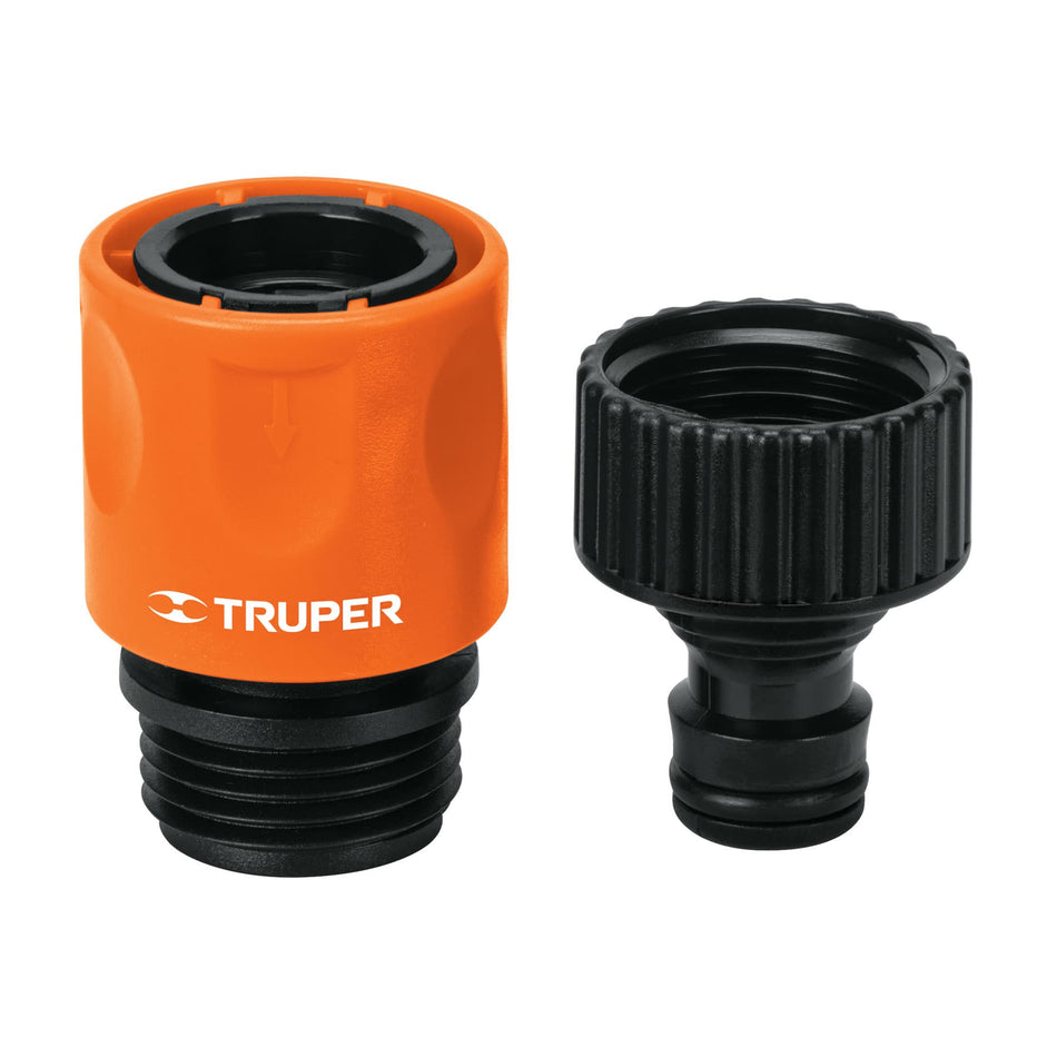 Conector 3/4' rápido de ABS grifo-manguera sistema click Caja con 6, 12724